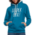 Leider Geil Lustiger Kontrast-Hoodie - Pfauenblau/Grau meliert