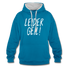 Leider Geil Lustiger Kontrast-Hoodie - Pfauenblau/Grau meliert