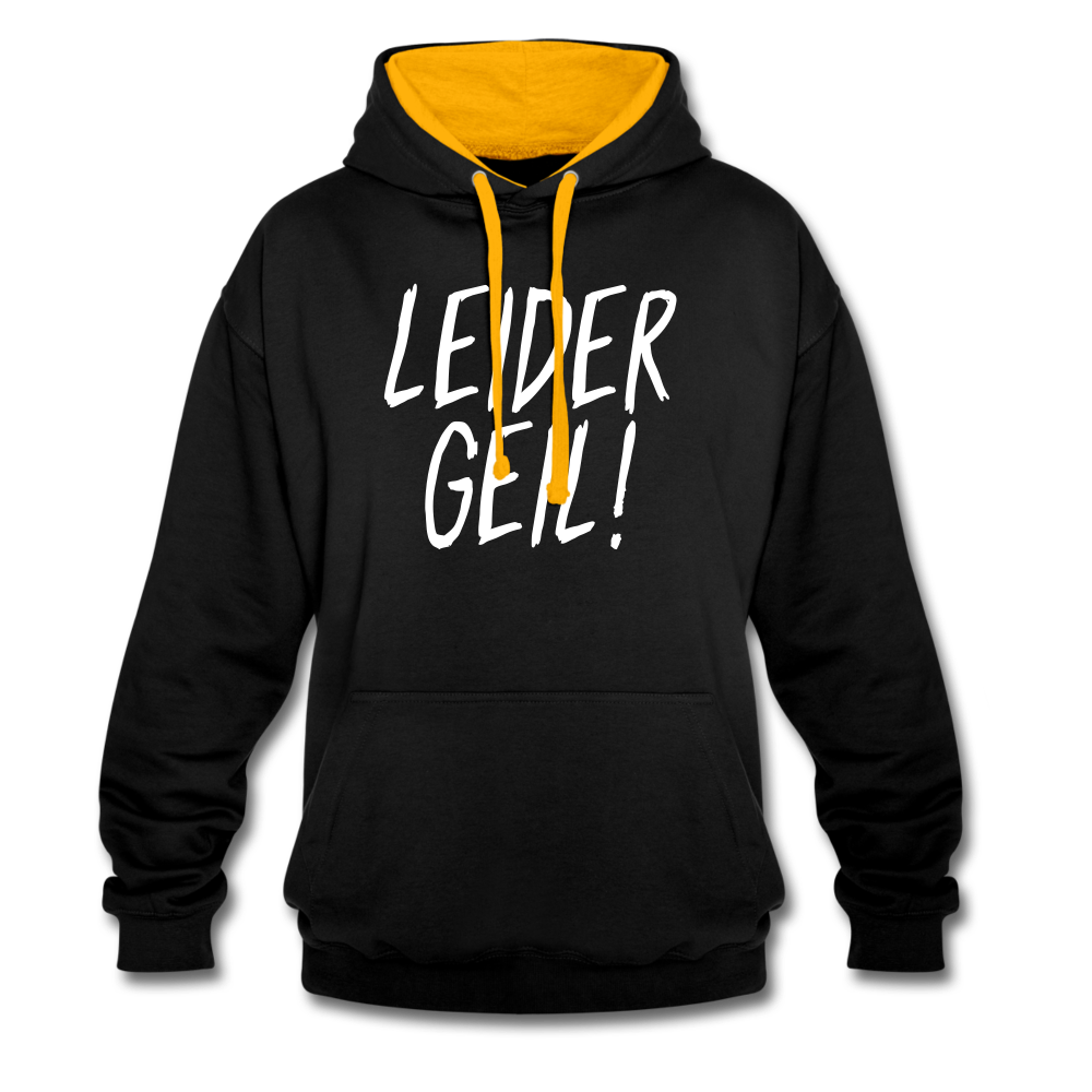 Leider Geil Lustiger Kontrast-Hoodie - Schwarz/Gold