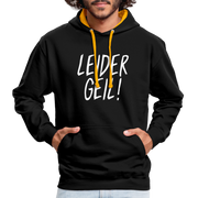 Leider Geil Lustiger Kontrast-Hoodie - Schwarz/Gold