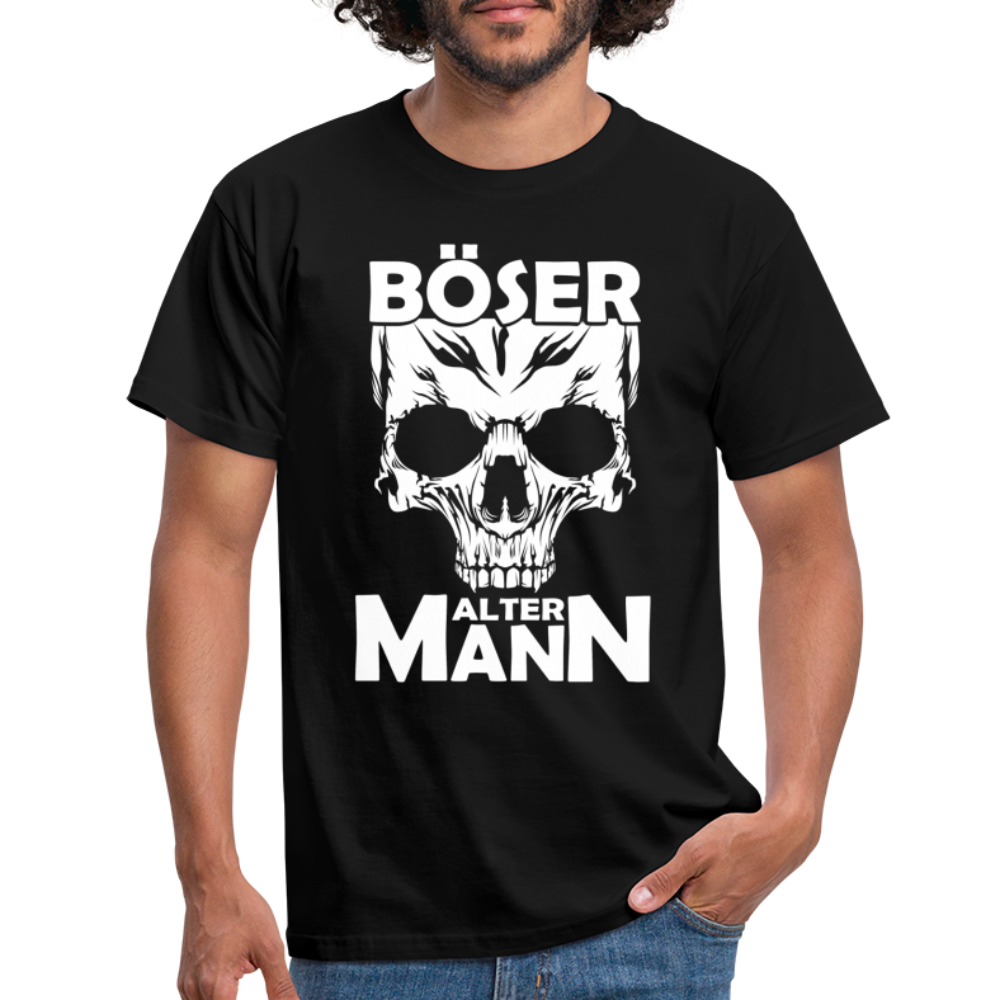 Totenkopf Böser Alter Mann Lustiges T-Shirt - Schwarz