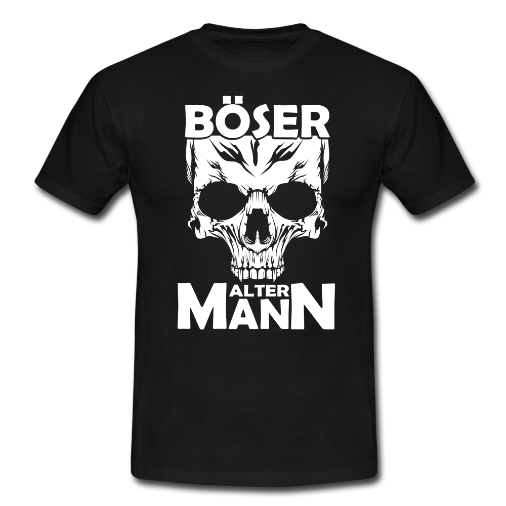 Totenkopf Böser Alter Mann Lustiges T-Shirt - Schwarz