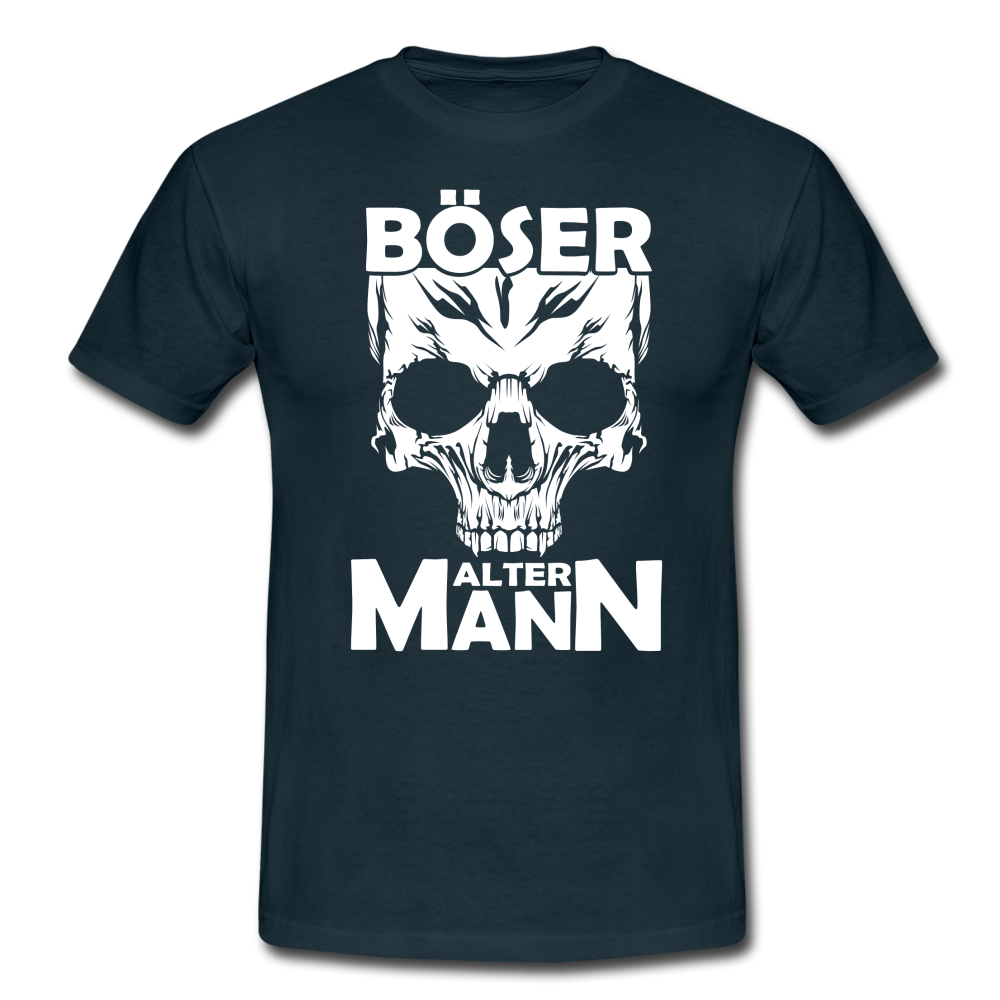 Totenkopf Böser Alter Mann Lustiges T-Shirt - Navy