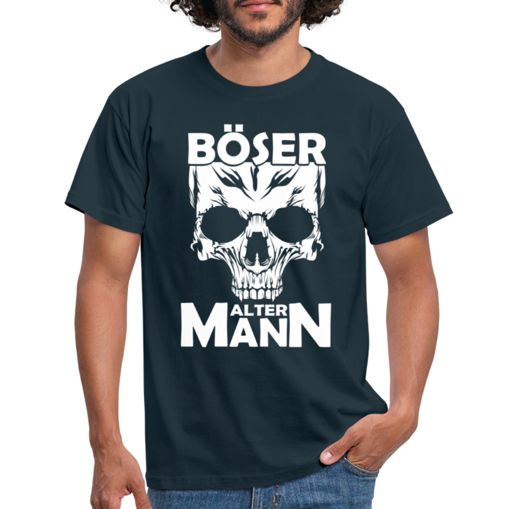 Totenkopf Böser Alter Mann Lustiges T-Shirt - Navy