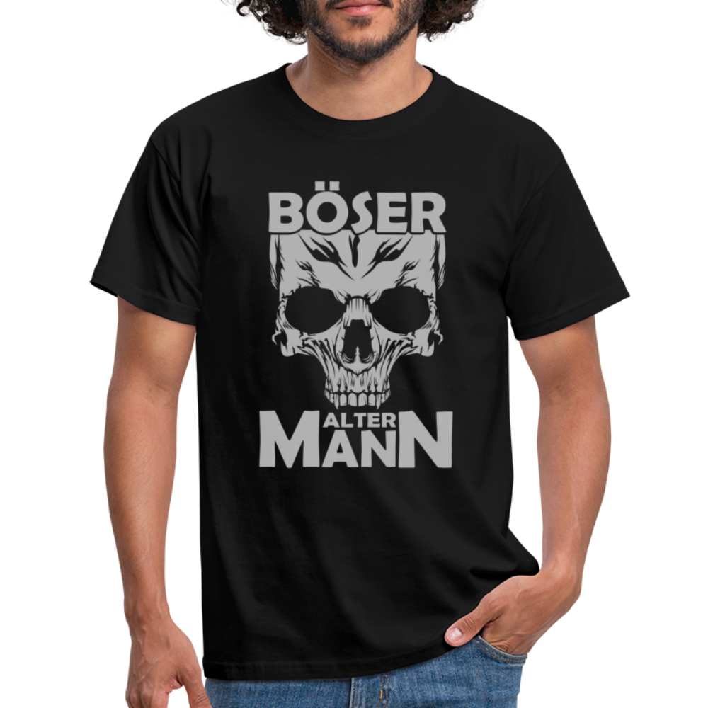 Totenkopf Böser Alter Mann Lustiges T-Shirt - Schwarz