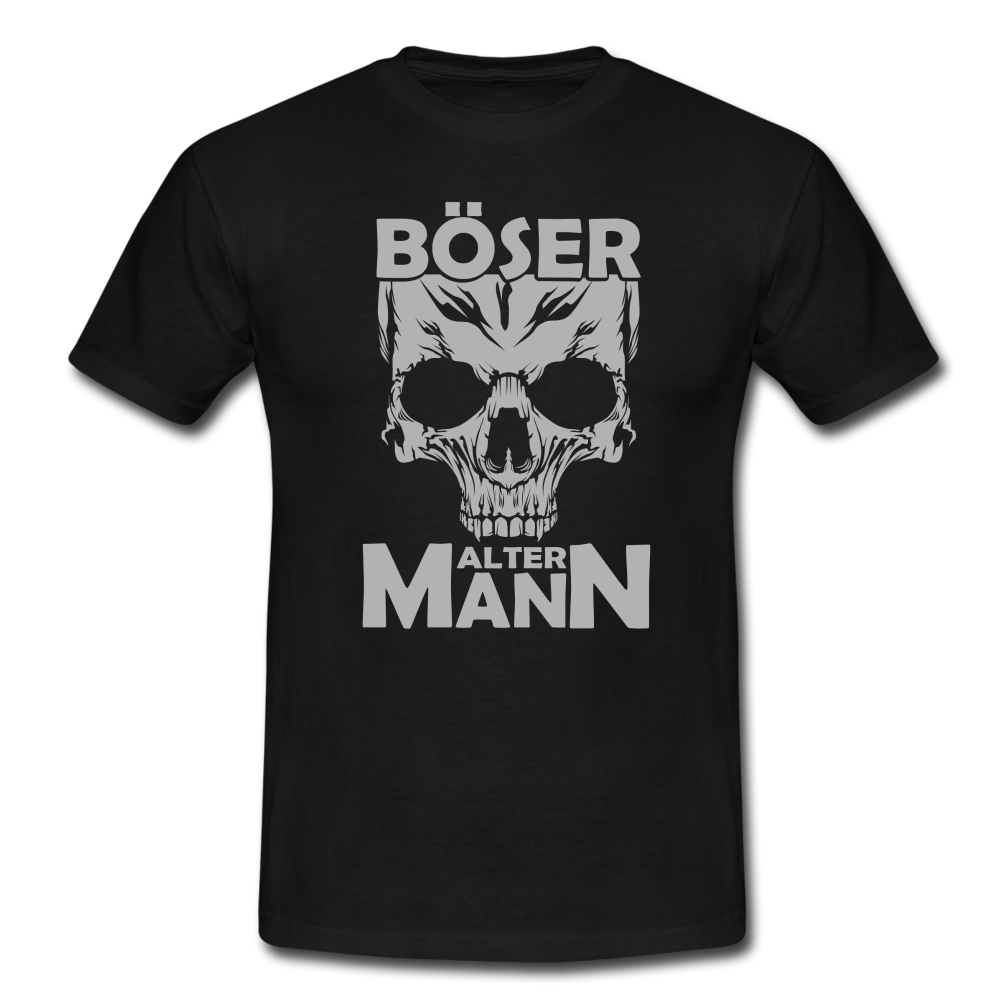 Totenkopf Böser Alter Mann Lustiges T-Shirt - Schwarz