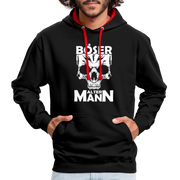 Totenkopf Böser Alter Mann Lustiger Kontrast-Hoodie - Schwarz/Rot