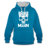 Totenkopf Böser Alter Mann Lustiger Kontrast-Hoodie - Pfauenblau/Grau meliert