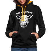 Cooles Schaf Rattenschaf Lustiger Kontrast-Hoodie - Schwarz/Gold
