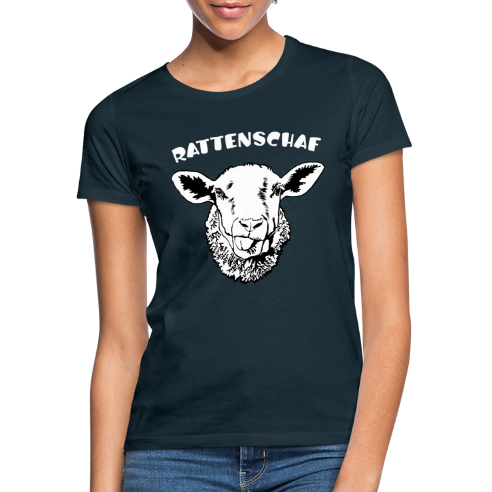 Cooles Schaf Rattenschaf Lustiges Frauen T-Shirt - Navy