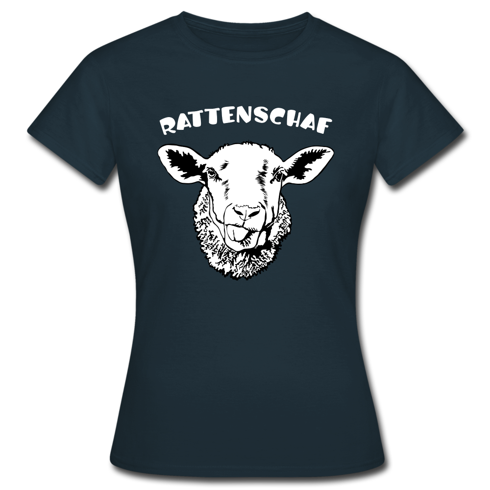 Cooles Schaf Rattenschaf Lustiges Frauen T-Shirt - Navy