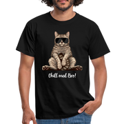 Faule Coole Katze - Chill mal BRO! Lustiges T-Shirt - Schwarz