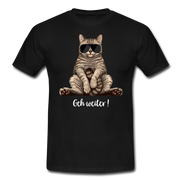 Faule Coole Katze - geh weiter! Lustiges T-Shirt - Schwarz