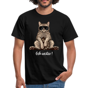 Faule Coole Katze - geh weiter! Lustiges T-Shirt - Schwarz