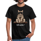 Faule Coole Katze - geh weiter! Lustiges T-Shirt - Schwarz