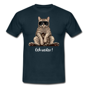 Faule Coole Katze - geh weiter! Lustiges T-Shirt - Navy