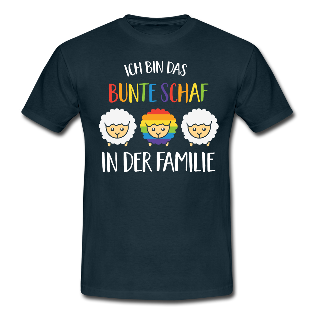 Regenbogen - Ich bin das bunte Schaf in der Familie T-Shirt - Navy