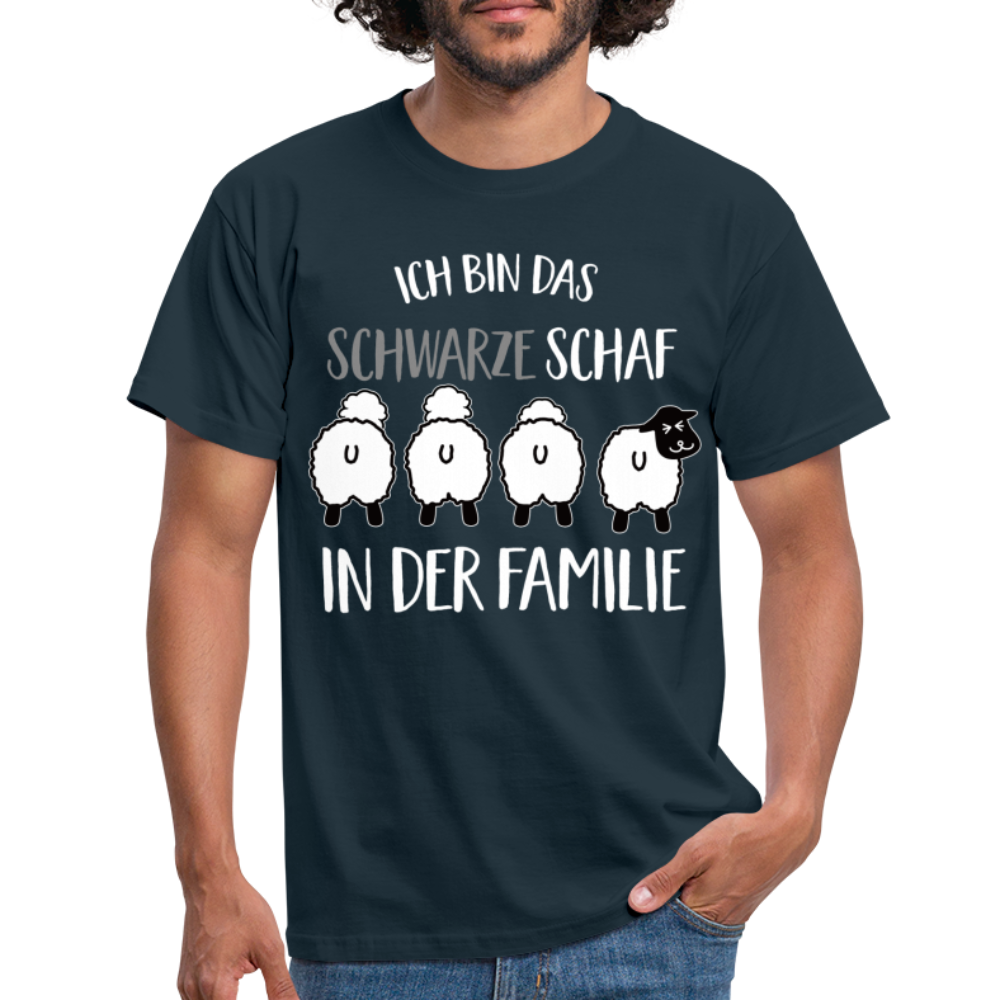 Schafe - Ich bin das schwarze Schaf in der Familie Lustiges T-Shirt - Navy