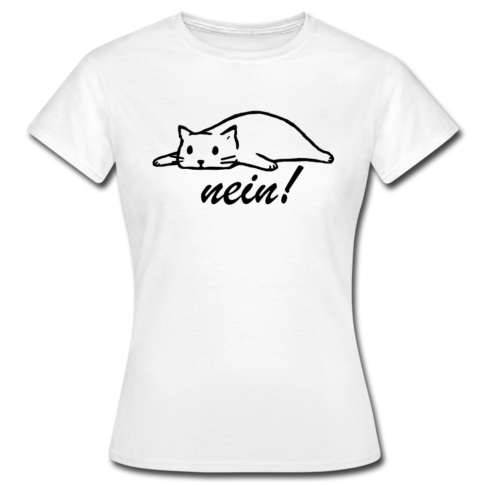 Faule Katze NOPE Lustiges Frauen T-Shirt Geschenk Katzenliebhaber - Weiß