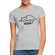 Faule Katze NOPE Lustiges Frauen T-Shirt Geschenk Katzenliebhaber - Grau meliert