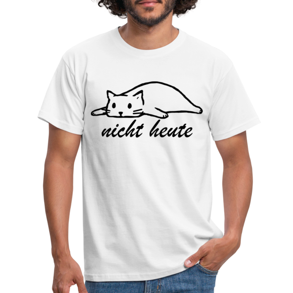 Faule Katze NICHT HEUTE Lustiges T-Shirt Geschenk Katzenliebhaber - Weiß