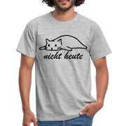 Faule Katze NICHT HEUTE Lustiges T-Shirt Geschenk Katzenliebhaber - Grau meliert