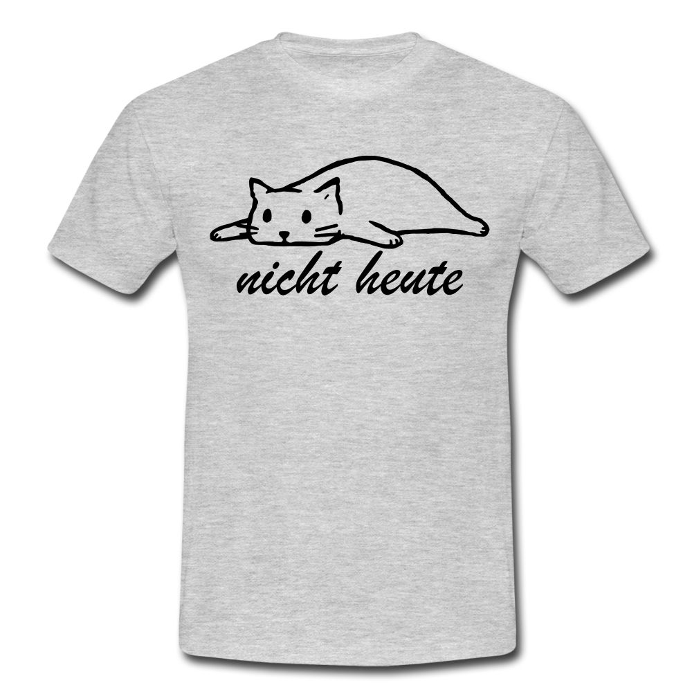 Faule Katze NICHT HEUTE Lustiges T-Shirt Geschenk Katzenliebhaber - Grau meliert