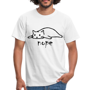 Faule Katze NOPE Lustiges T-Shirt Geschenk Katzenliebhaber - Weiß