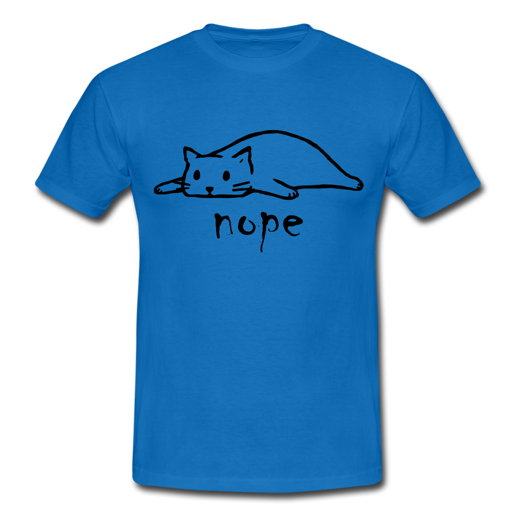 Faule Katze NOPE Lustiges T-Shirt Geschenk Katzenliebhaber - Royalblau