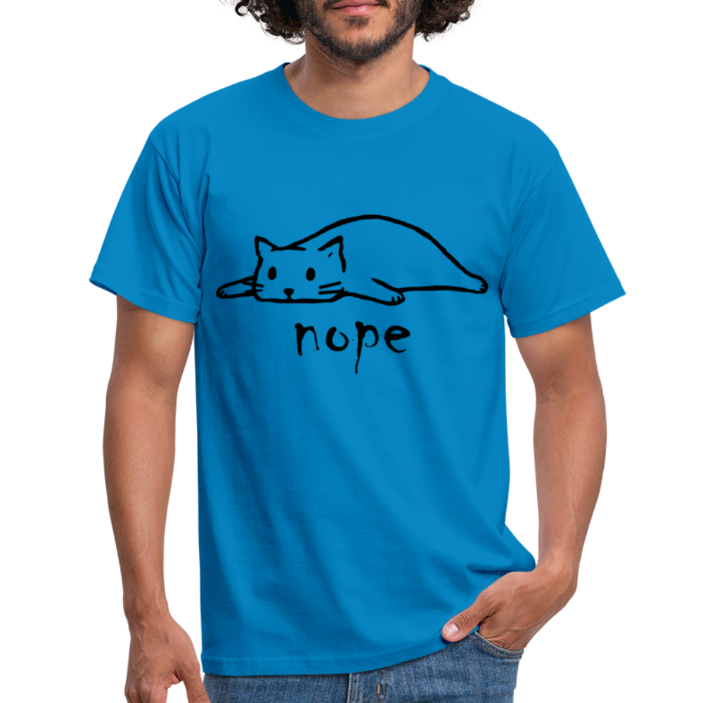 Faule Katze NOPE Lustiges T-Shirt Geschenk Katzenliebhaber - Royalblau