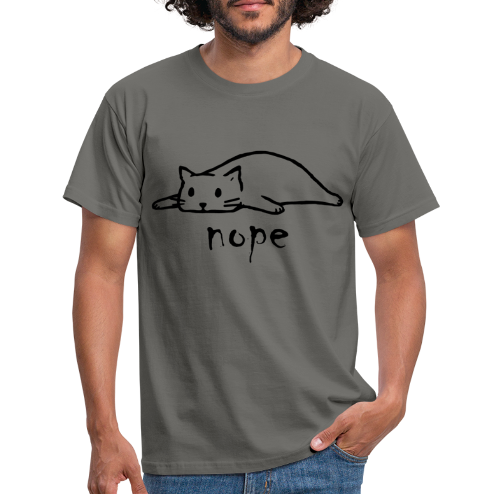 Faule Katze NOPE Lustiges T-Shirt Geschenk Katzenliebhaber - Graphit