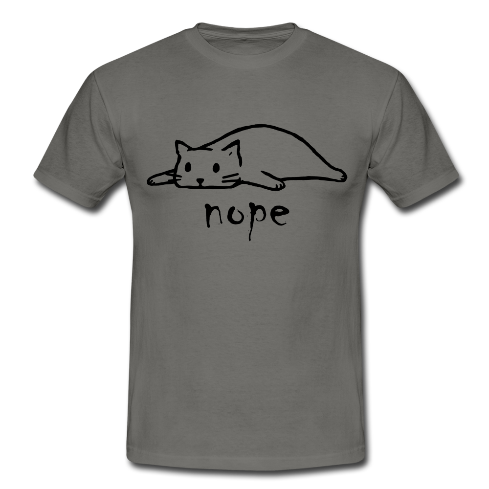 Faule Katze NOPE Lustiges T-Shirt Geschenk Katzenliebhaber - Graphit