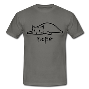 Faule Katze NOPE Lustiges T-Shirt Geschenk Katzenliebhaber - Graphit