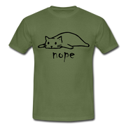 Faule Katze NOPE Lustiges T-Shirt Geschenk Katzenliebhaber - Militärgrün