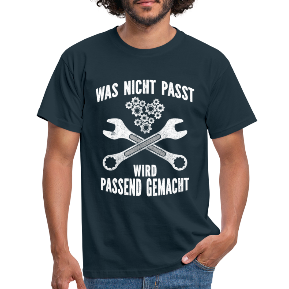 Mechaniker Mechatroniker Geschenk T-Shirt Was Nicht passt wird passend gemacht - Navy