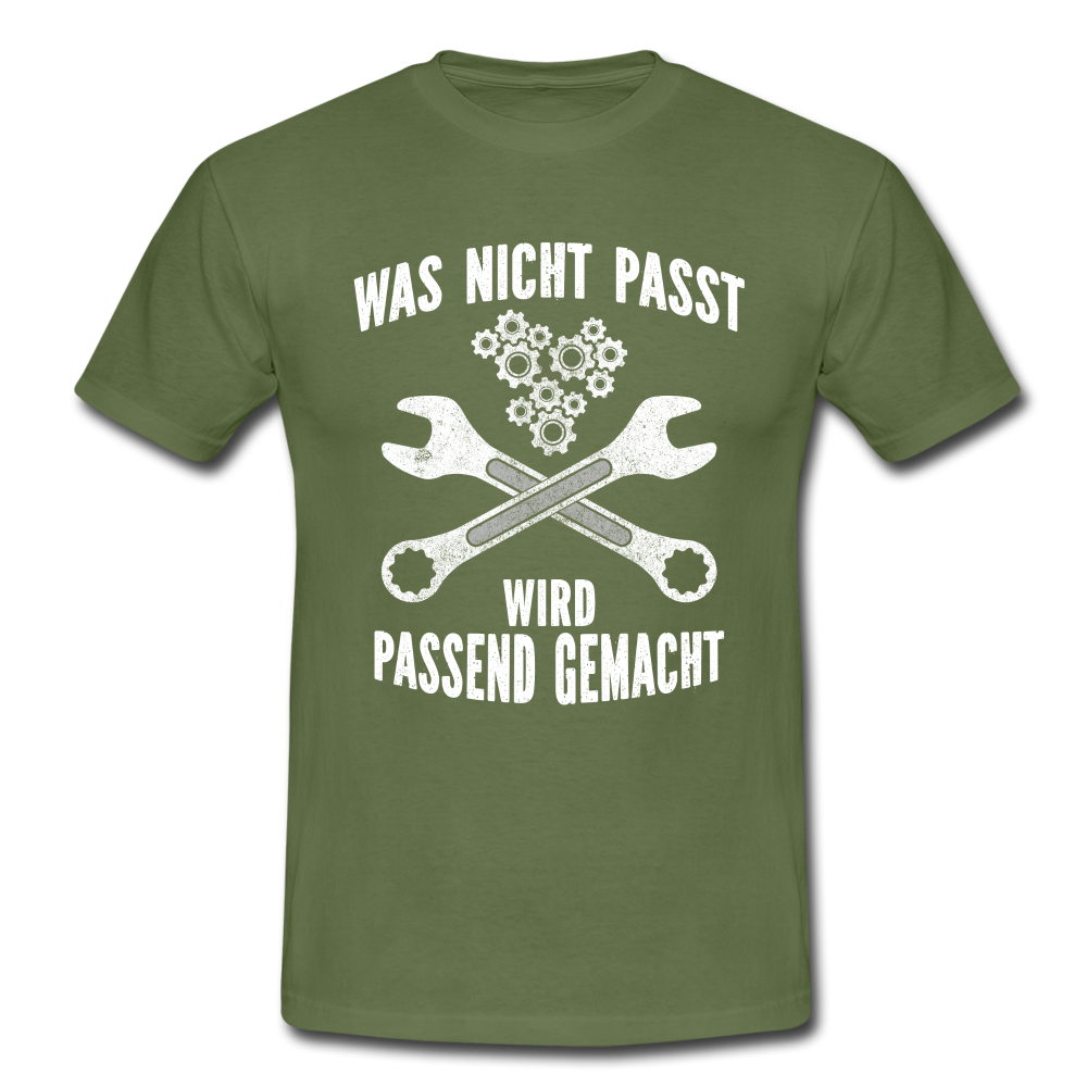 Mechaniker Mechatroniker Geschenk T-Shirt Was Nicht passt wird passend gemacht - Militärgrün