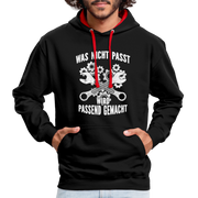 Mechaniker Mechatroniker Geschenk - Was Nicht passt wird passend gemacht Kontrast-Hoodie - Schwarz/Rot