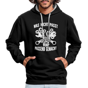 Mechaniker Mechatroniker Geschenk - Was Nicht passt wird passend gemacht Kontrast-Hoodie - Schwarz/Grau meliert