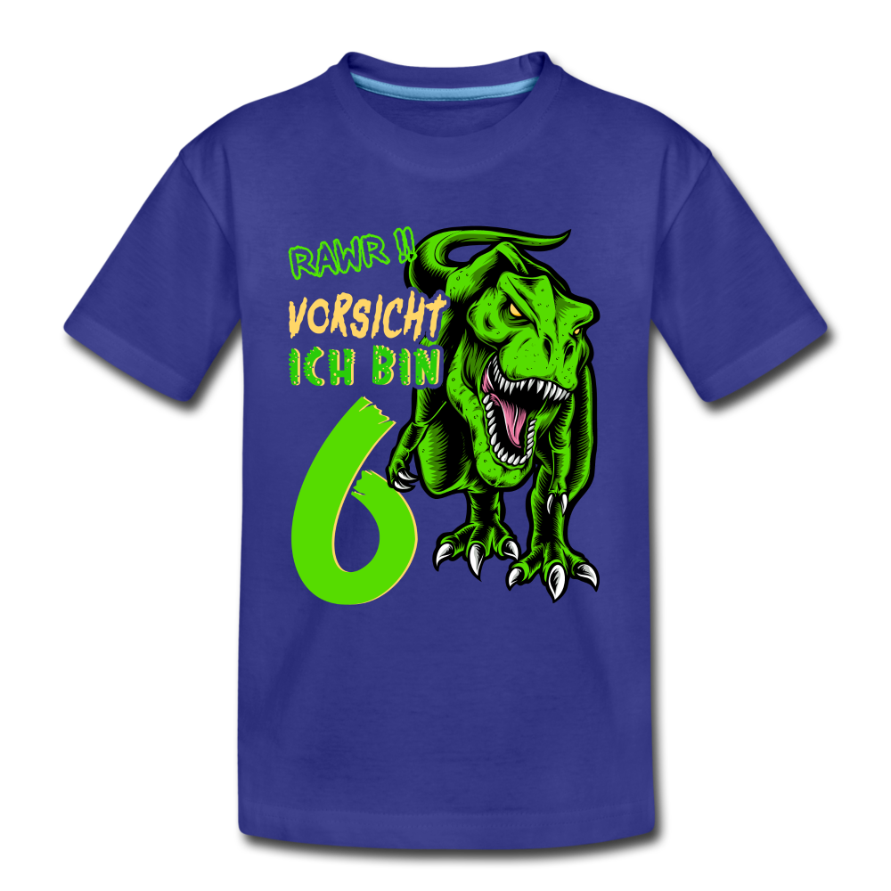 6. Kinder Geburtstag Geschenk Dinosaurier T-Rex Ich bin 6 Kinder Premium T-Shirt - Königsblau