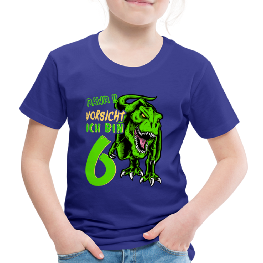 6. Kinder Geburtstag Geschenk Dinosaurier T-Rex Ich bin 6 Kinder Premium T-Shirt - Königsblau