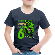 6. Kinder Geburtstag Geschenk Dinosaurier T-Rex Ich bin 6 Kinder Premium T-Shirt - Navy