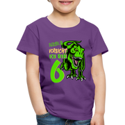 6. Kinder Geburtstag Geschenk Dinosaurier T-Rex Ich bin 6 Kinder Premium T-Shirt - Lila