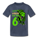 6. Kinder Geburtstag Geschenk Dinosaurier T-Rex Ich bin 6 Kinder Premium T-Shirt - Blau meliert