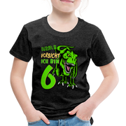 6. Kinder Geburtstag Geschenk Dinosaurier T-Rex Ich bin 6 Kinder Premium T-Shirt - Anthrazit