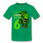 6. Kinder Geburtstag Geschenk Dinosaurier T-Rex Ich bin 6 Kinder Premium T-Shirt - Kelly Green