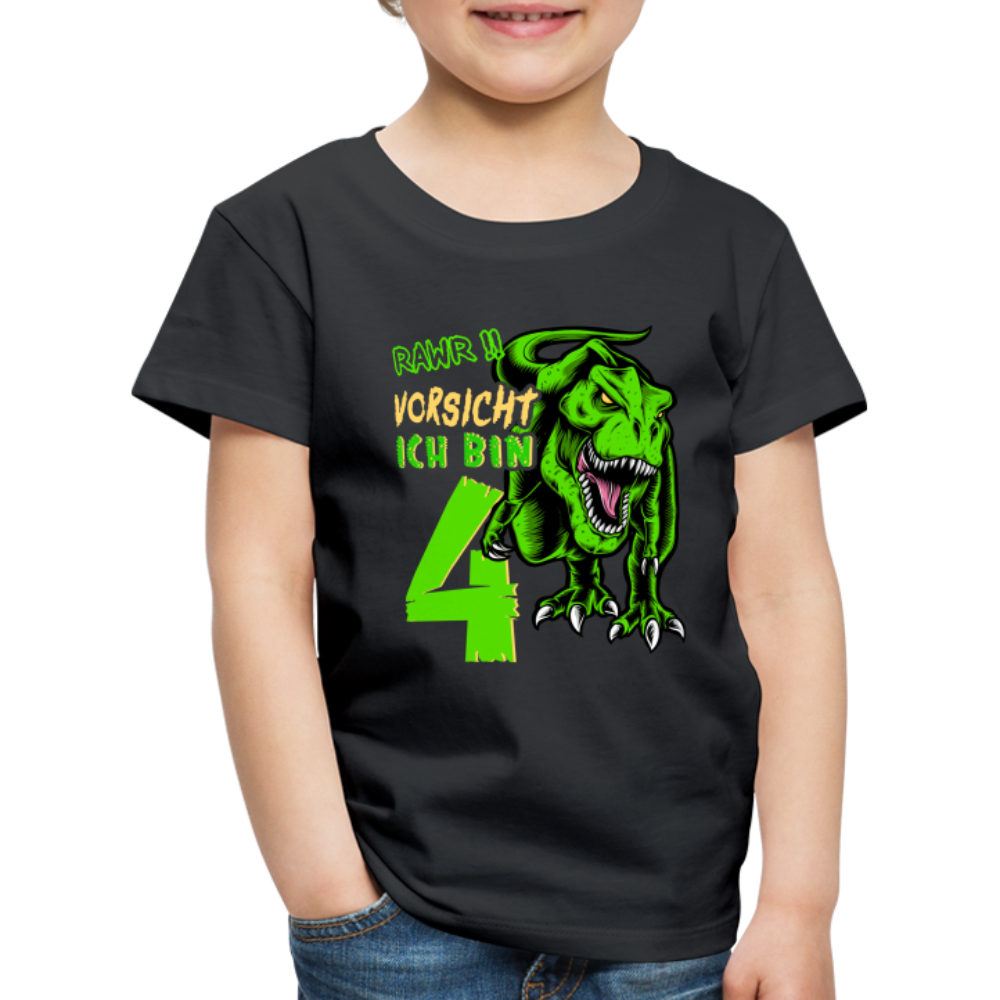 4. Kinder Geburtstag Geschenk Dinosaurier T-Rex Ich bin 4 Kinder Premium T-Shirt - Schwarz
