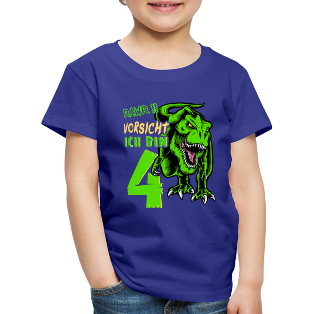 4. Kinder Geburtstag Geschenk Dinosaurier T-Rex Ich bin 4 Kinder Premium T-Shirt - Königsblau