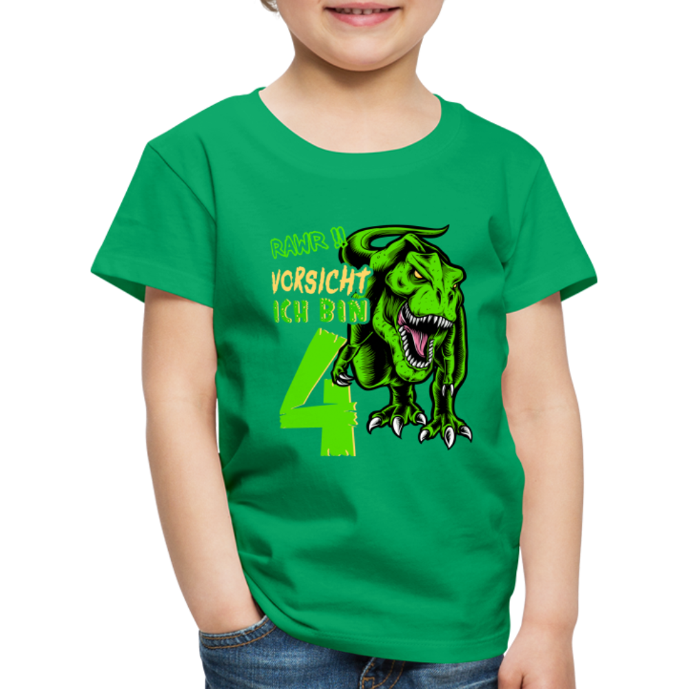 4. Kinder Geburtstag Geschenk Dinosaurier T-Rex Ich bin 4 Kinder Premium T-Shirt - Kelly Green
