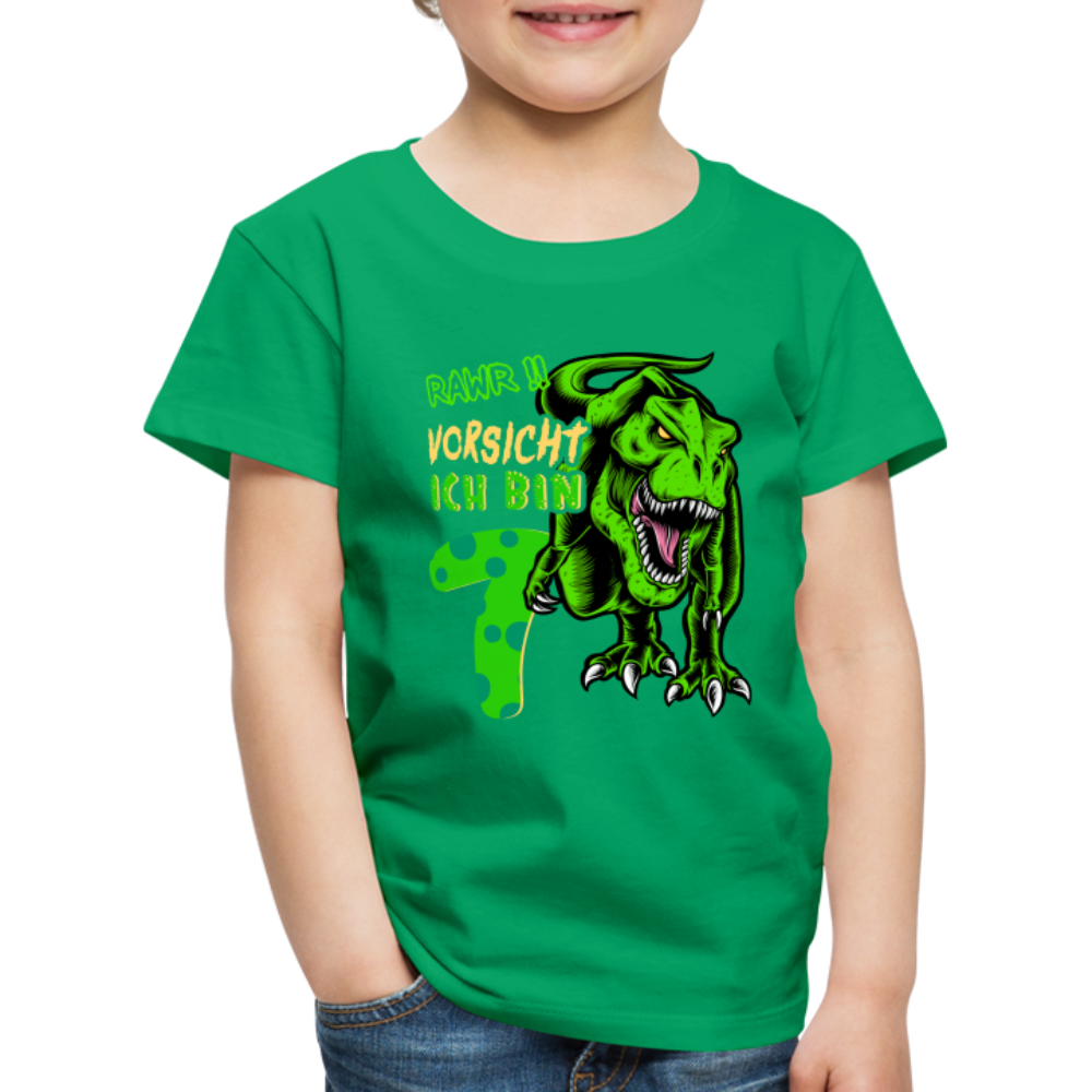 7. Kinder Geburtstag Geschenk Dinosaurier T-Rex Ich bin 7 Kinder Premium T-Shirt - Kelly Green