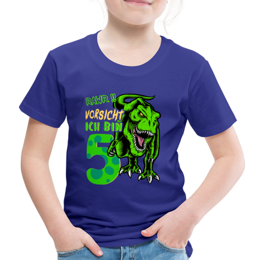 5. Kinder Geburtstag Geschenk Dinosaurier T-Rex Ich bin 5 Kinder Premium T-Shirt - Königsblau